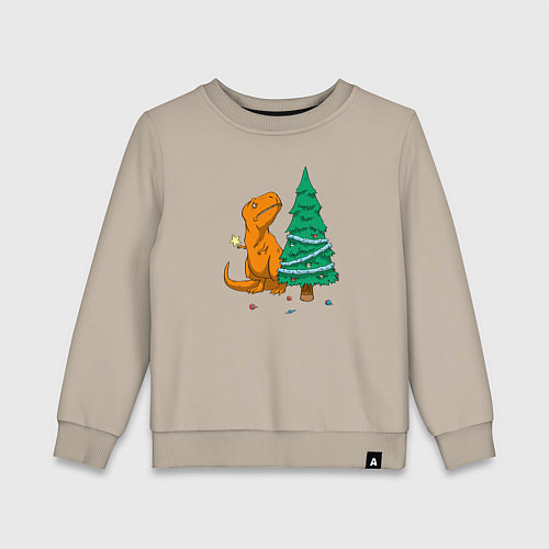 Детский свитшот Новогодние проблемы Рекса / Миндальный – фото 1