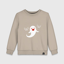 Свитшот хлопковый детский Призрак Ху Тао улыбается Genshin Impact, цвет: миндальный