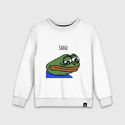 Свитшот хлопковый детский Pepe Sadge, цвет: белый