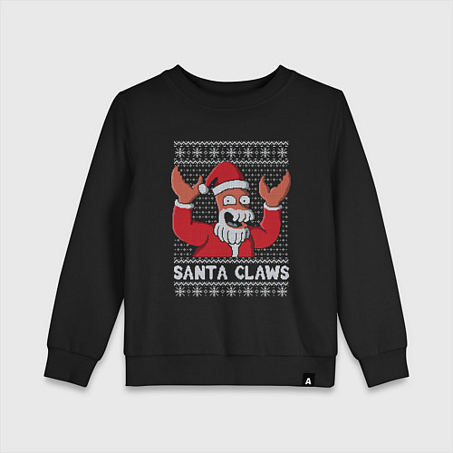 Детский свитшот ЗОЙДБЕРГ КЛАУС, SANTA CLAWS ФУТУРАМА / Черный – фото 1