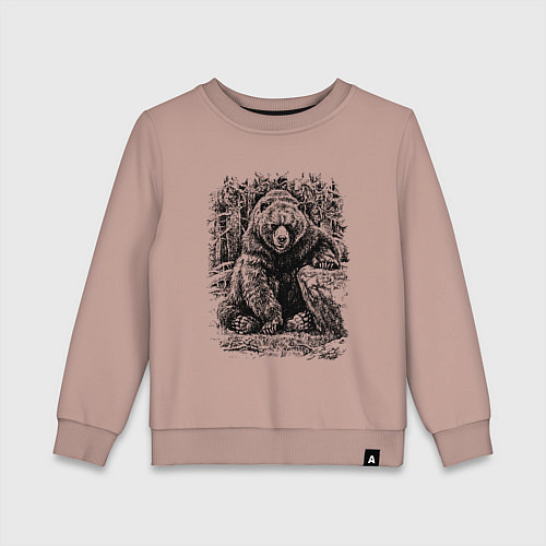 Детский свитшот Истинный хозяин Русского леса / Пыльно-розовый – фото 1