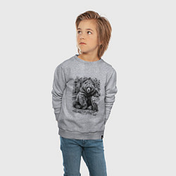 Свитшот хлопковый детский Истинный хозяин Русского леса, цвет: меланж — фото 2