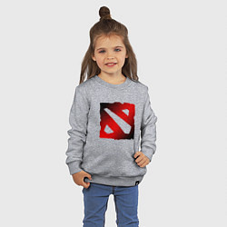 Свитшот хлопковый детский ЧЁРНО КРАСНОЕ ЛОГО ДОТА 2 DOTA 2 LOGO, цвет: меланж — фото 2