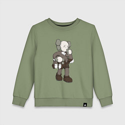 Свитшот хлопковый детский KAWS, цвет: авокадо