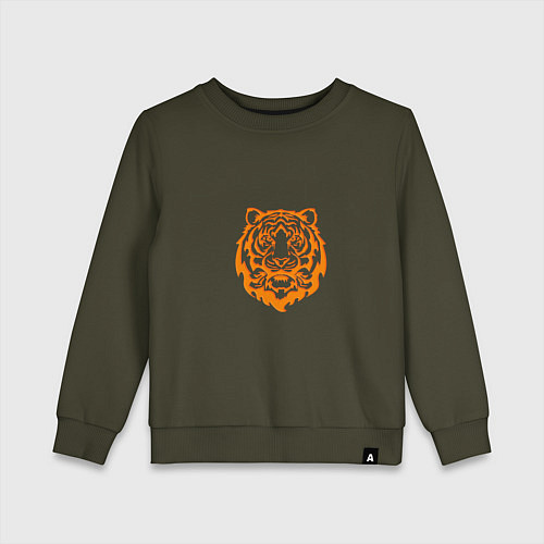 Детский свитшот Символ года тигренок оранжевый / Хаки – фото 1
