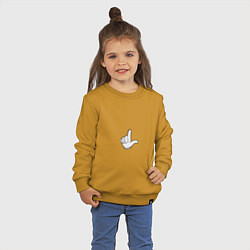 Свитшот хлопковый детский Граффити палец вверх, цвет: горчичный — фото 2