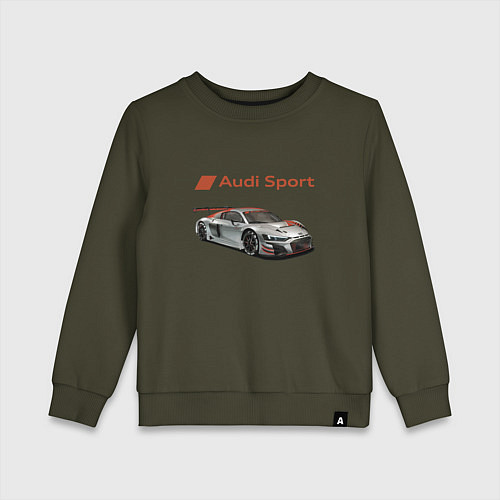 Детский свитшот Audi sport - racing team / Хаки – фото 1