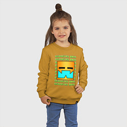 Свитшот хлопковый детский GEOMETRY DASH КЛАССИКА УРОВЕНЬ, цвет: горчичный — фото 2