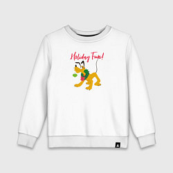 Свитшот хлопковый детский Pluto Holiday Fun!, цвет: белый