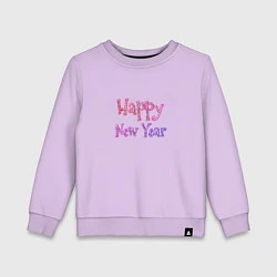 Свитшот хлопковый детский Неоновая Надпись Новый Год Happy New Year, цвет: лаванда