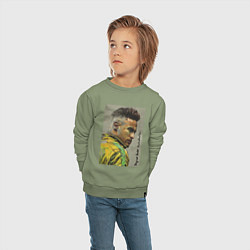 Свитшот хлопковый детский Neymar Junior - Brazil national team, цвет: авокадо — фото 2