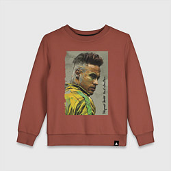 Свитшот хлопковый детский Neymar Junior - Brazil national team, цвет: кирпичный