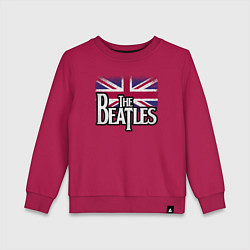 Свитшот хлопковый детский The Beatles Great Britain Битлз, цвет: маджента