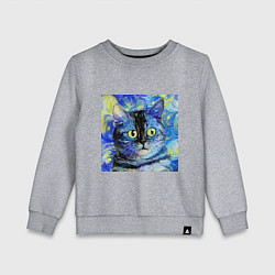 Детский свитшот Кот ван Гога Настроение