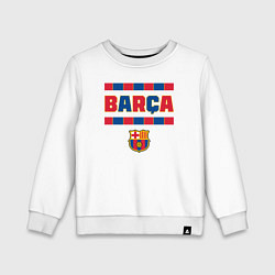 Свитшот хлопковый детский Barcelona FC ФК Барселона, цвет: белый