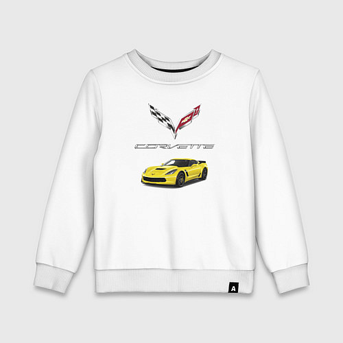 Детский свитшот Chevrolet Corvette motorsport / Белый – фото 1