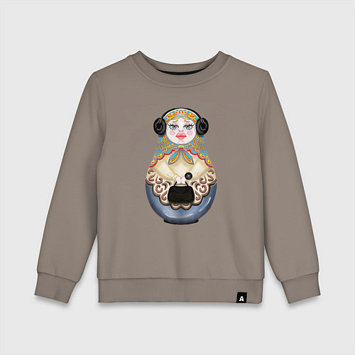 Детский свитшот Современная матрешка / Утренний латте – фото 1