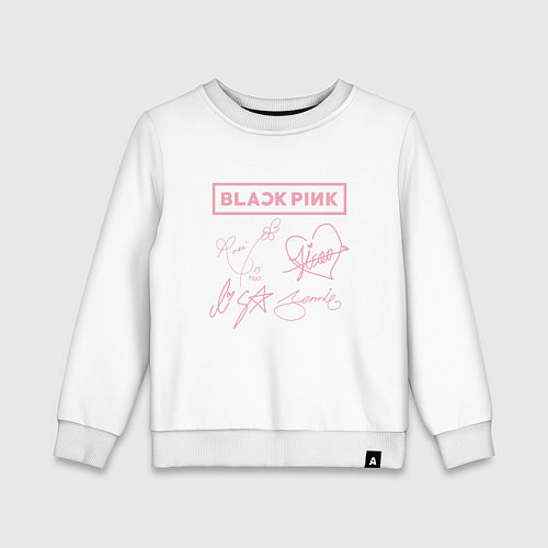 Детский свитшот BLACKPINK АВТОГРАФЫ БЛЭКПИНК / Белый – фото 1