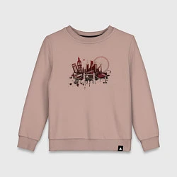 Свитшот хлопковый детский London Dark red design, цвет: пыльно-розовый