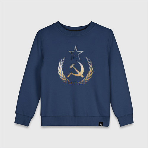 Детский свитшот Символы СССР стиль полутон / Тёмно-синий – фото 1