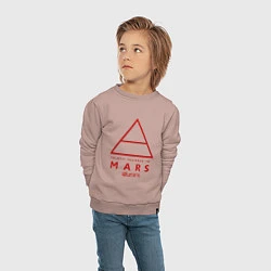 Свитшот хлопковый детский 30 Seconds to Mars рок, цвет: пыльно-розовый — фото 2