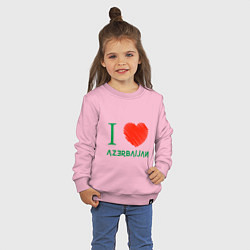 Свитшот хлопковый детский Love Azerbaijan, цвет: светло-розовый — фото 2