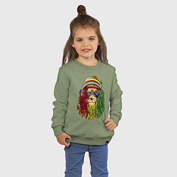 Свитшот хлопковый детский Rasta lioN, цвет: авокадо — фото 2