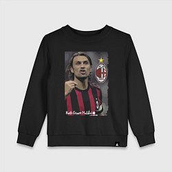 Свитшот хлопковый детский Paolo Cesare Maldini - Milan, captain, цвет: черный