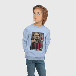 Свитшот хлопковый детский Paolo Cesare Maldini - Milan, captain, цвет: мягкое небо — фото 2