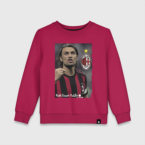 Детский свитшот Paolo Cesare Maldini - Milan, captain / Маджента – фото 1