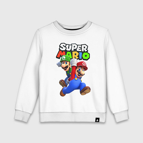 Детский свитшот Луиджи и Марио / Белый – фото 1