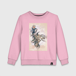 Свитшот хлопковый детский Motocross - GT, цвет: светло-розовый