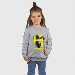 Свитшот хлопковый детский Коллекция Get inspired! Черное сердце Абстракция f, цвет: меланж — фото 2