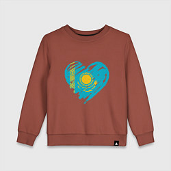 Свитшот хлопковый детский Kazakhstan Heart, цвет: кирпичный