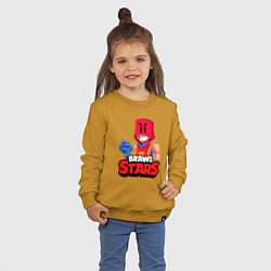 Свитшот хлопковый детский Рисунок Грома из Brawl Stars, цвет: горчичный — фото 2
