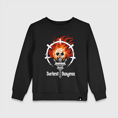 Детский свитшот Darkest Dungeon skull logo / Черный – фото 1