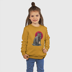 Свитшот хлопковый детский Кот программист и мышка, цвет: горчичный — фото 2