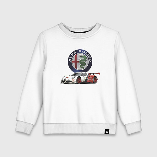 Детский свитшот Alfa Romeo - motorsport / Белый – фото 1