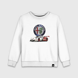 Свитшот хлопковый детский Alfa Romeo - motorsport, цвет: белый