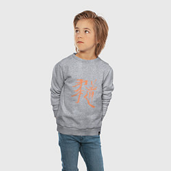 Свитшот хлопковый детский Дзюдо Иероглиф, цвет: меланж — фото 2