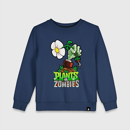 Детский свитшот Plants vs Zombies рука зомби / Тёмно-синий – фото 1