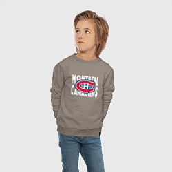 Свитшот хлопковый детский Монреаль Канадиенс, Montreal Canadiens, цвет: утренний латте — фото 2