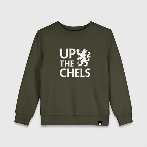 Детский свитшот UP THE CHELS, Челси, Chelsea / Хаки – фото 1