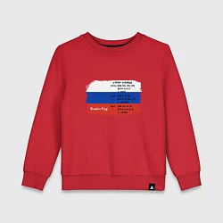 Свитшот хлопковый детский Для дизайнера Флаг России Color codes, цвет: красный