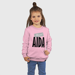 Свитшот хлопковый детский Нереальная Аида, цвет: светло-розовый — фото 2