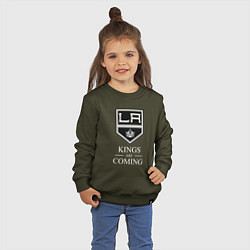 Свитшот хлопковый детский Los Angeles Kings, Лос Анджелес Кингз, цвет: хаки — фото 2