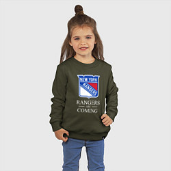 Свитшот хлопковый детский Rangers are coming, Нью Йорк Рейнджерс, New York R, цвет: хаки — фото 2