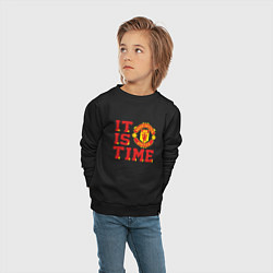 Свитшот хлопковый детский It is Manchester United Time Манчестер Юнайтед, цвет: черный — фото 2