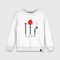Свитшот хлопковый детский LOVE ЛЮБОВЬ, цвет: белый