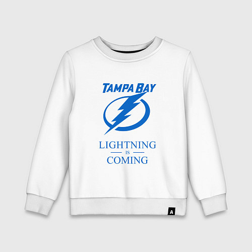 Детский свитшот Tampa Bay Lightning is coming, Тампа Бэй Лайтнинг / Белый – фото 1